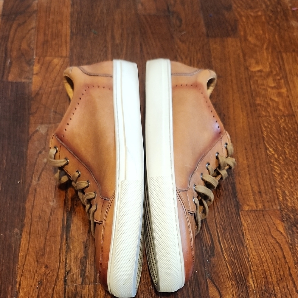 EUC Warfield & Grand Lassey Men Luxury LaceUp Tan Leather Sneakers 10.5 Designer - Picture 11 of 11